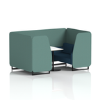 Brixworth Booth With Black Legs And White Table In Two Tone 2 Seater Affix Panels And Wed Sofa Band 4 - Synergy