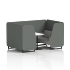 Brixworth Booth With Black Legs And White Table In Two Tone 4 Seater Affix Panels And Wed Sofa Band 4 - Synergy