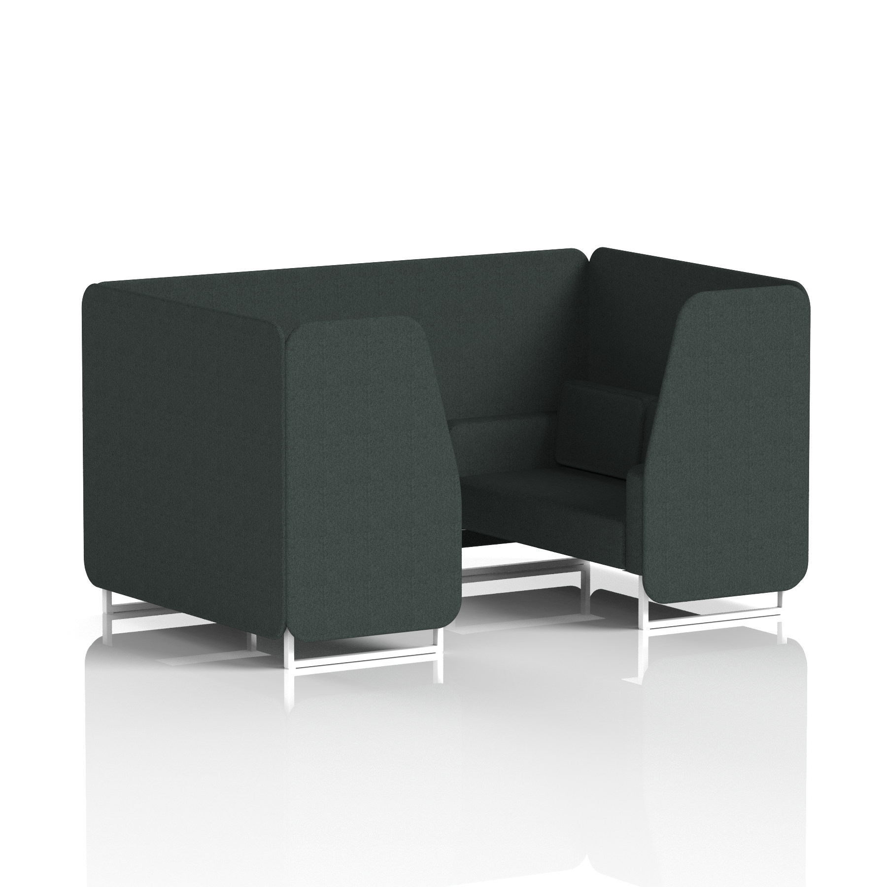 Brixworth Booth With White Legs in Single Tone 4 Seater Polygon Panels And Sofa Band 2 - X2
