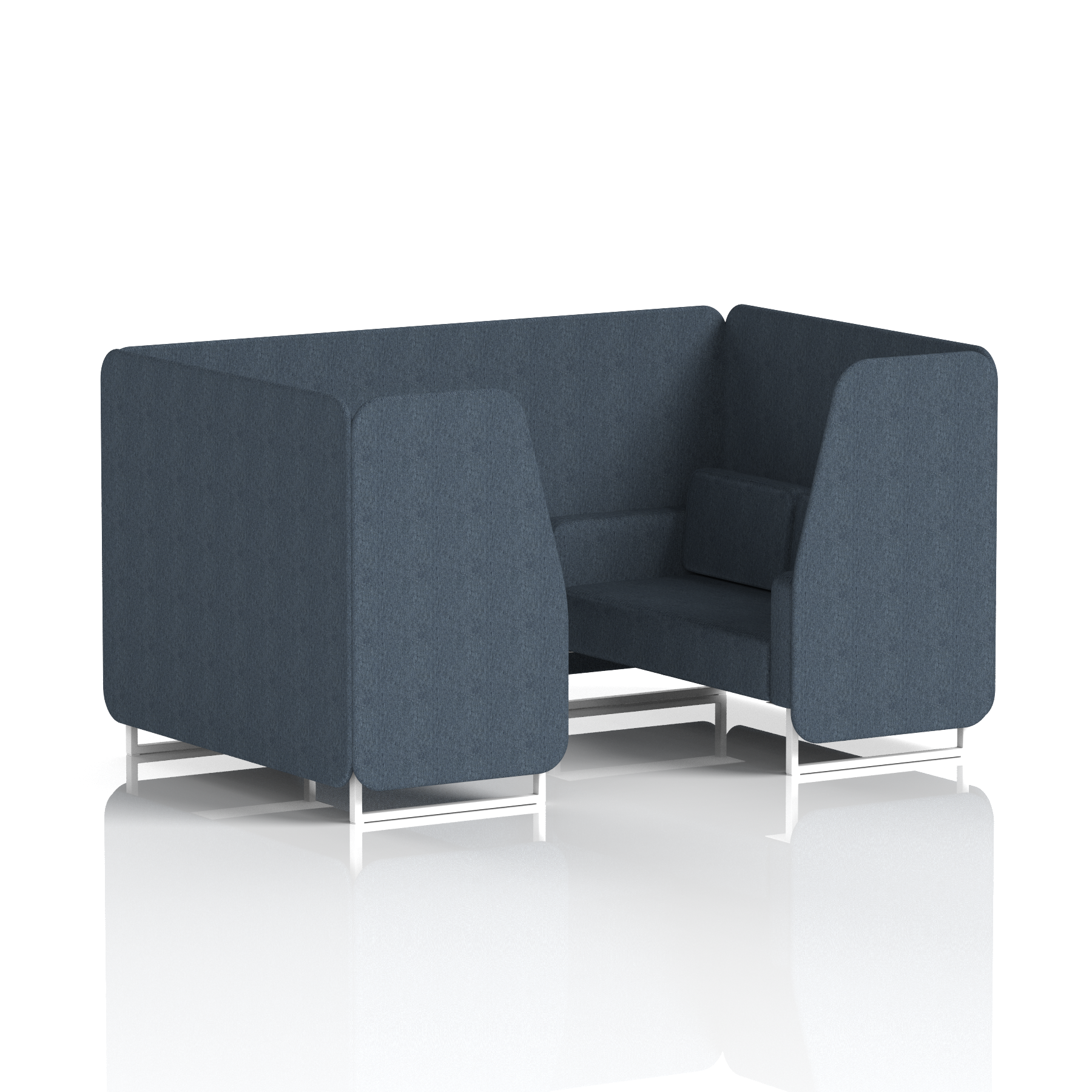 Brixworth Booth With White Legs in Single Tone 6 Seater Polygon Panels And Sofa Band 2 - X2