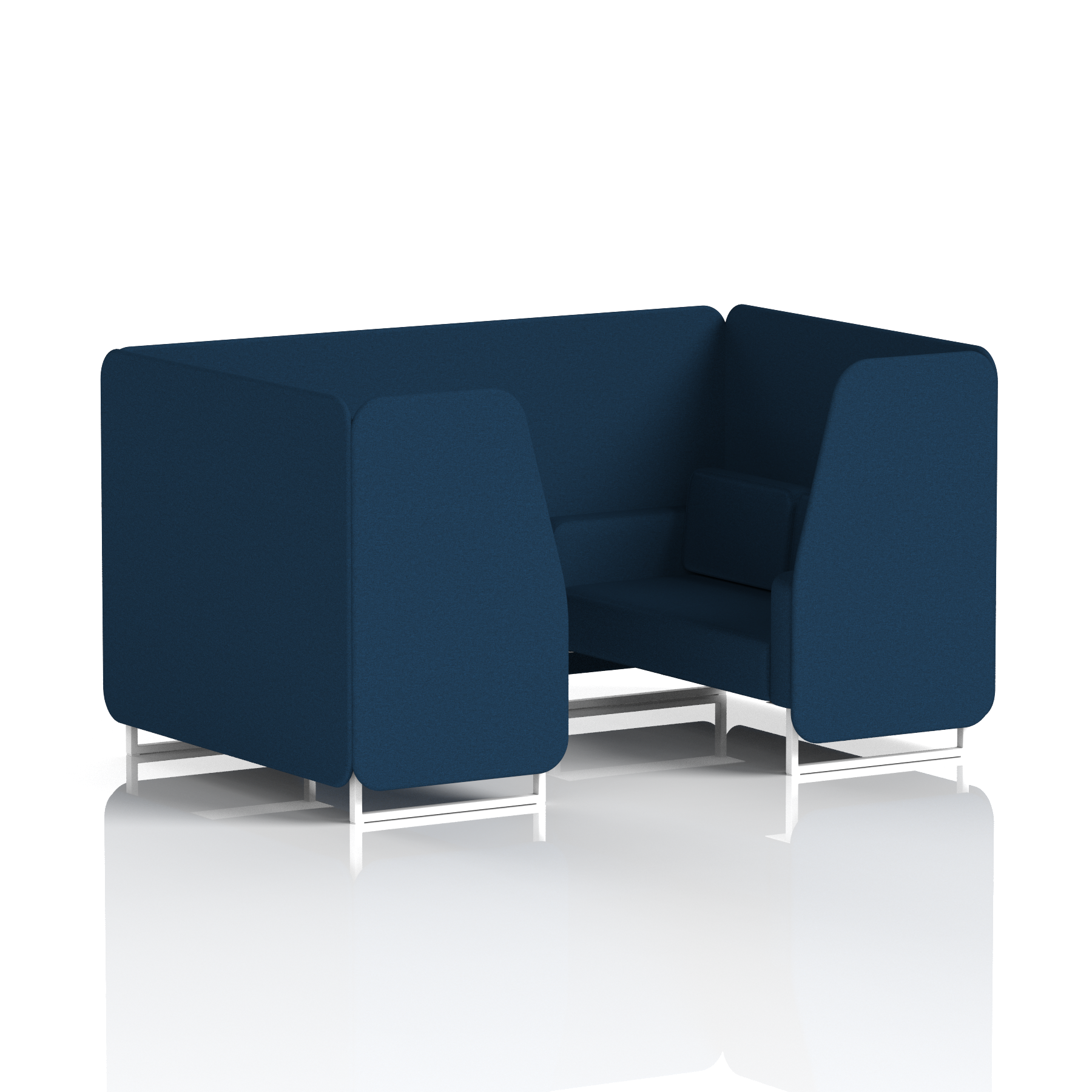 Brixworth Booth With White Legs in Single Tone 4 Seater Bank Panels And Sofa Band 3 - Main Line Flax