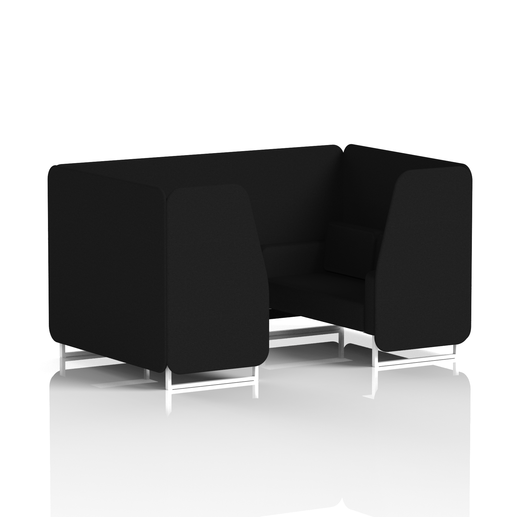 Brixworth Booth With White Legs in Single Tone 6 Seater Bank Panels And Sofa Band 3 - Main Line Flax