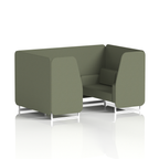 Brixworth Booth With White Legs in Single Tone 4 Seater Newbury Panels And Sofa Band 3 - Main Line Flax