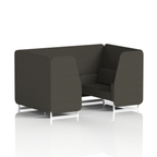 Brixworth Booth With White Legs in Single Tone 2 Seater Temple Panels And Sofa Band 3 - Main Line Flax