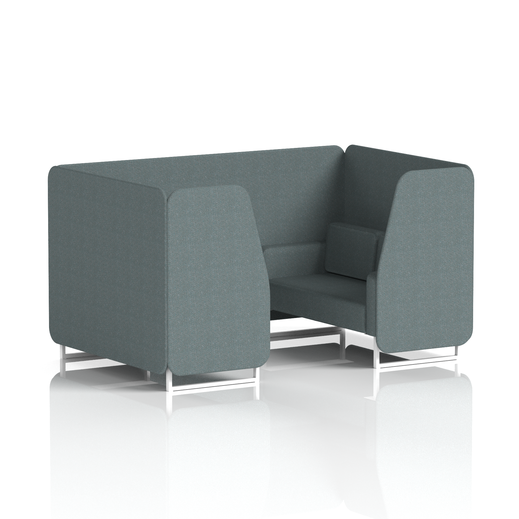Brixworth Booth With White Legs in Single Tone 6 Seater Temple Panels And Sofa Band 3 - Main Line Flax