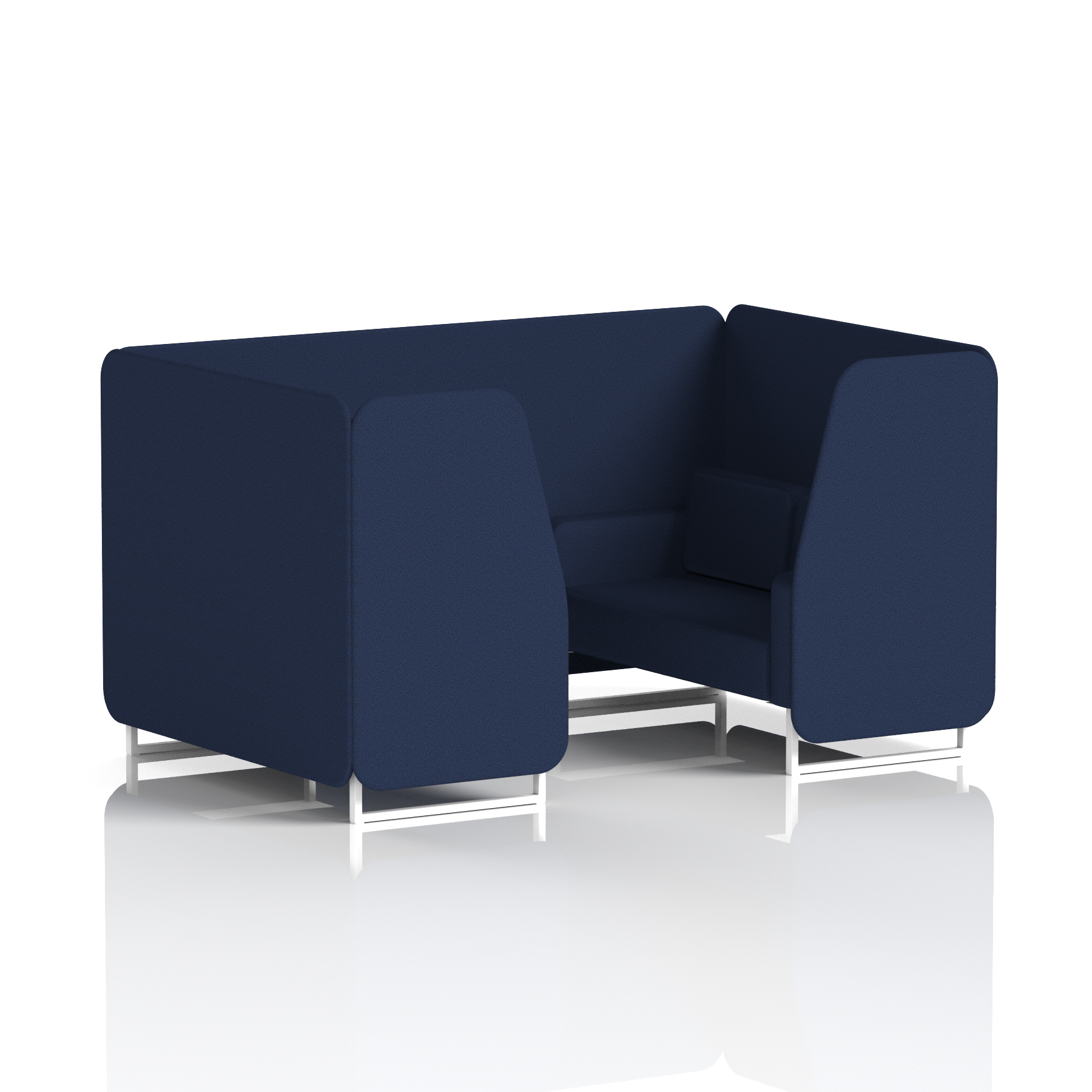 Brixworth Booth With White Legs in Single Tone 4 Seater Upminster Panels And Sofa Band 3 - Main Line Flax