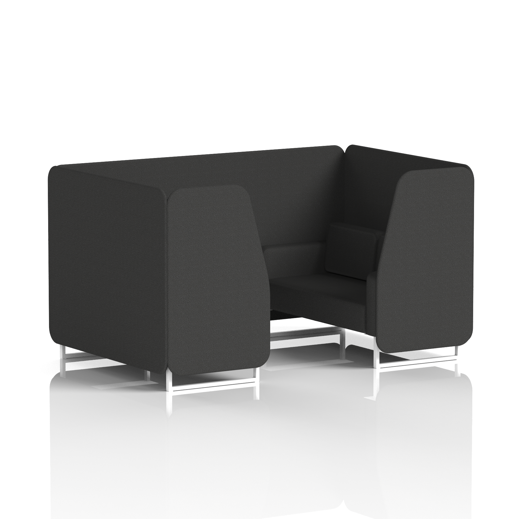 Brixworth Booth With White Legs in Single Tone 6 Seater Upminster Panels And Sofa Band 3 - Main Line Flax