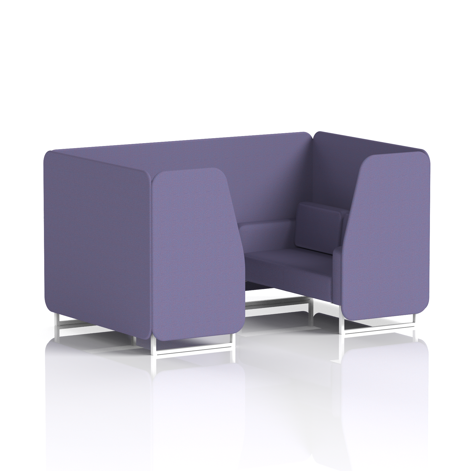 Brixworth Booth With White Legs in Single Tone 2 Seater Westminster Panels And Sofa Band 3 - Main Line Flax