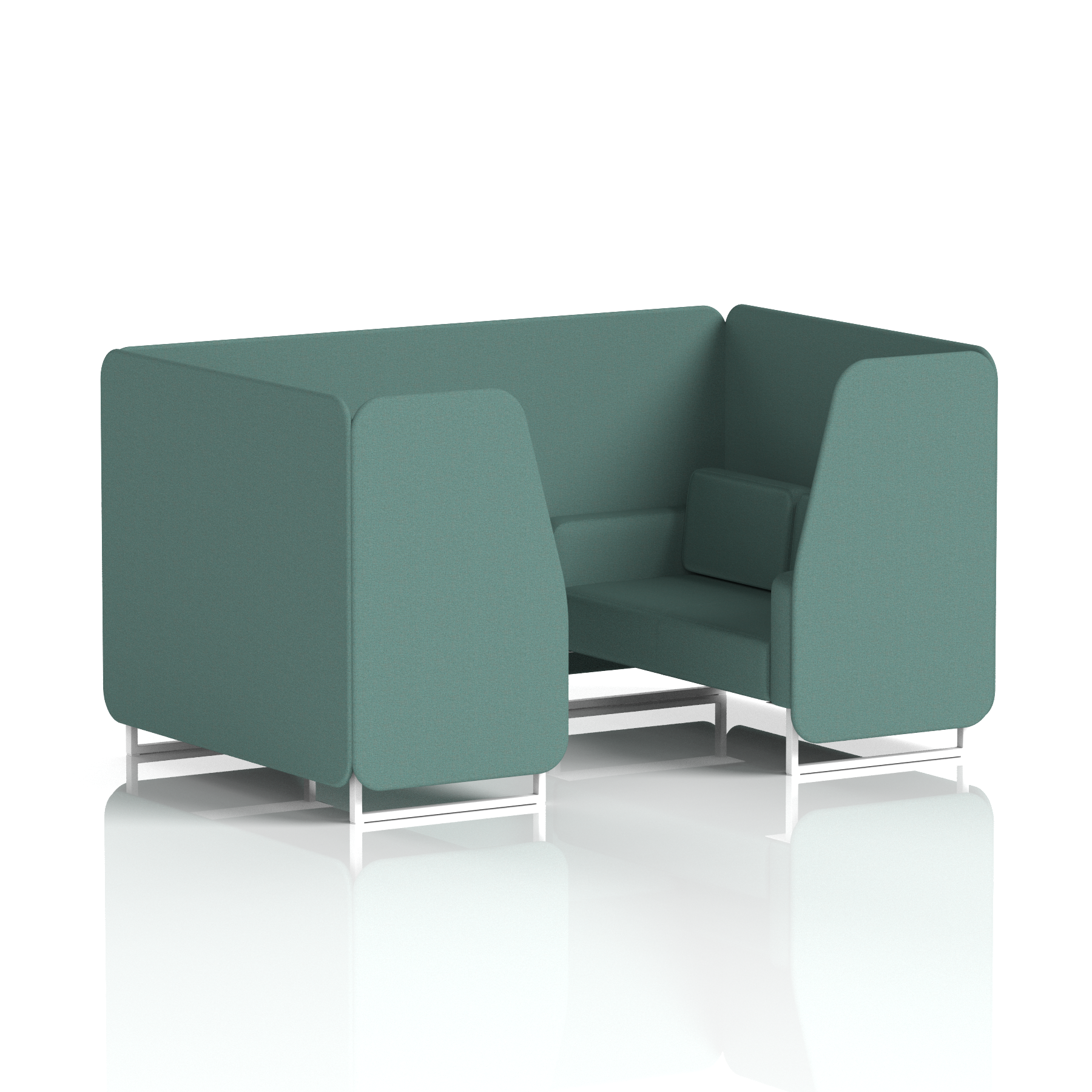 Brixworth Booth With White Legs in Single Tone 2 Seater Affix Panels And Sofa Band 4 - Synergy