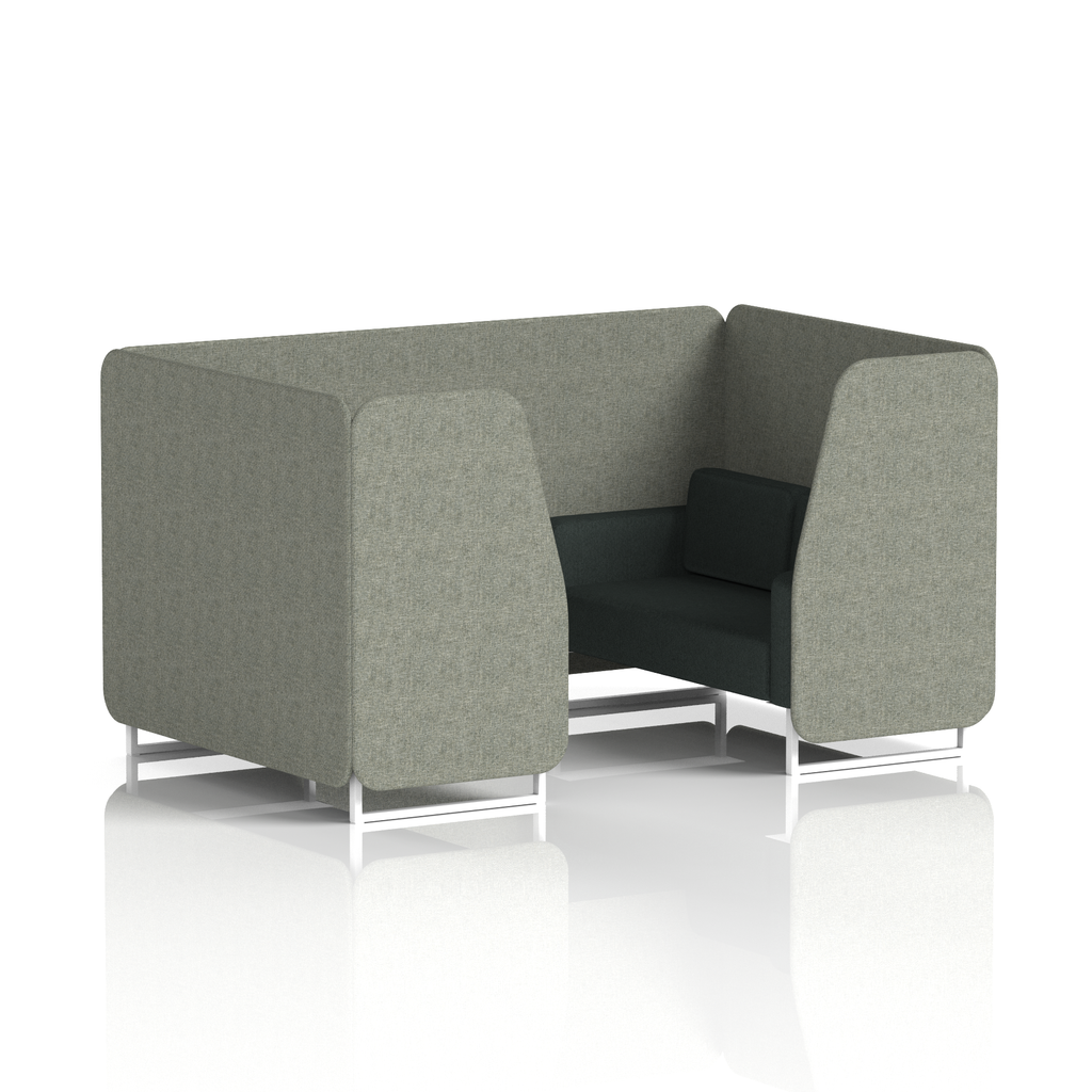 Brixworth Booth With White Legs in Two Tone 6 Seater Theory Panels And Diameter Sofa Band 2 - X2