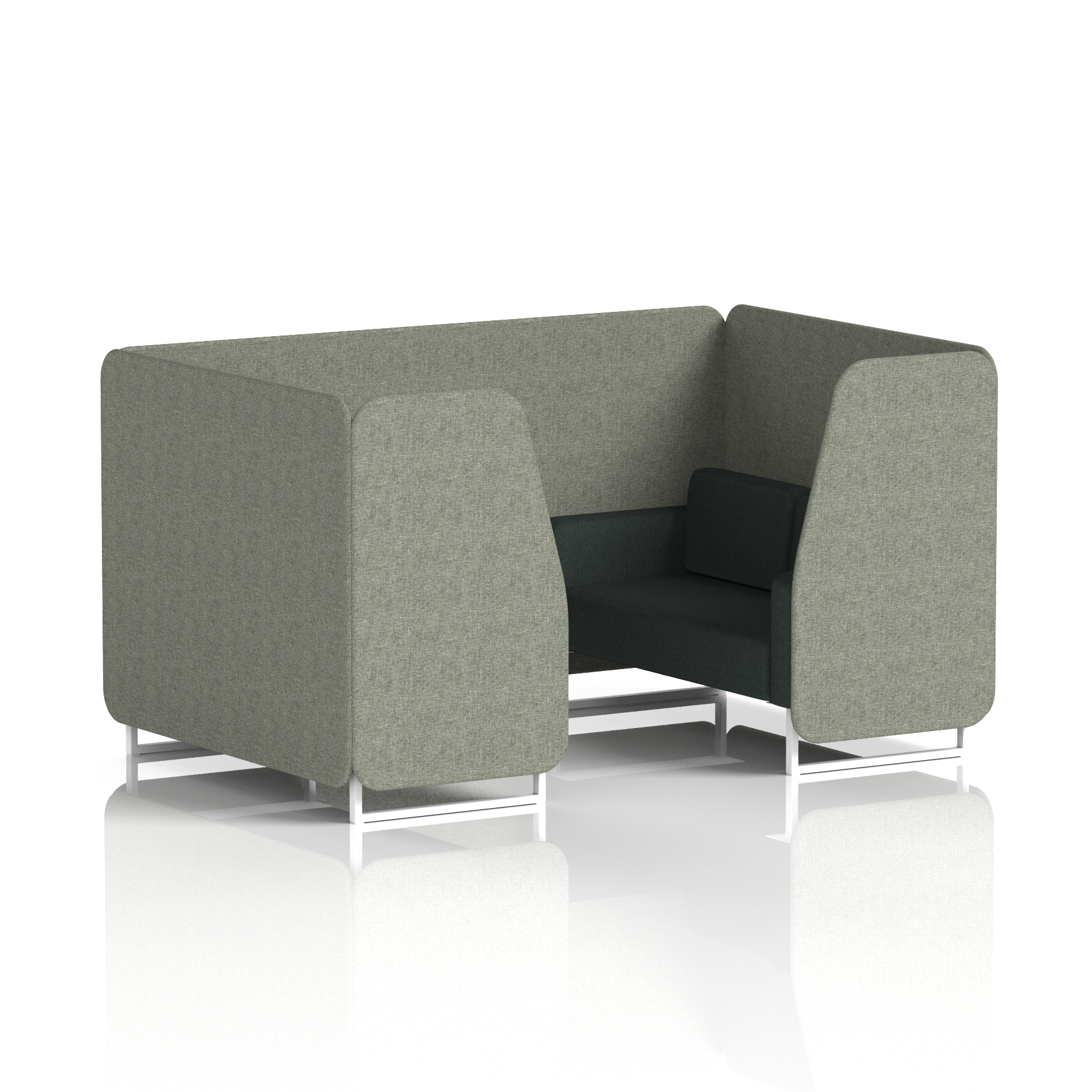 Brixworth Booth With White Legs in Two Tone 6 Seater Theory Panels And Diameter Sofa Band 2 - X2
