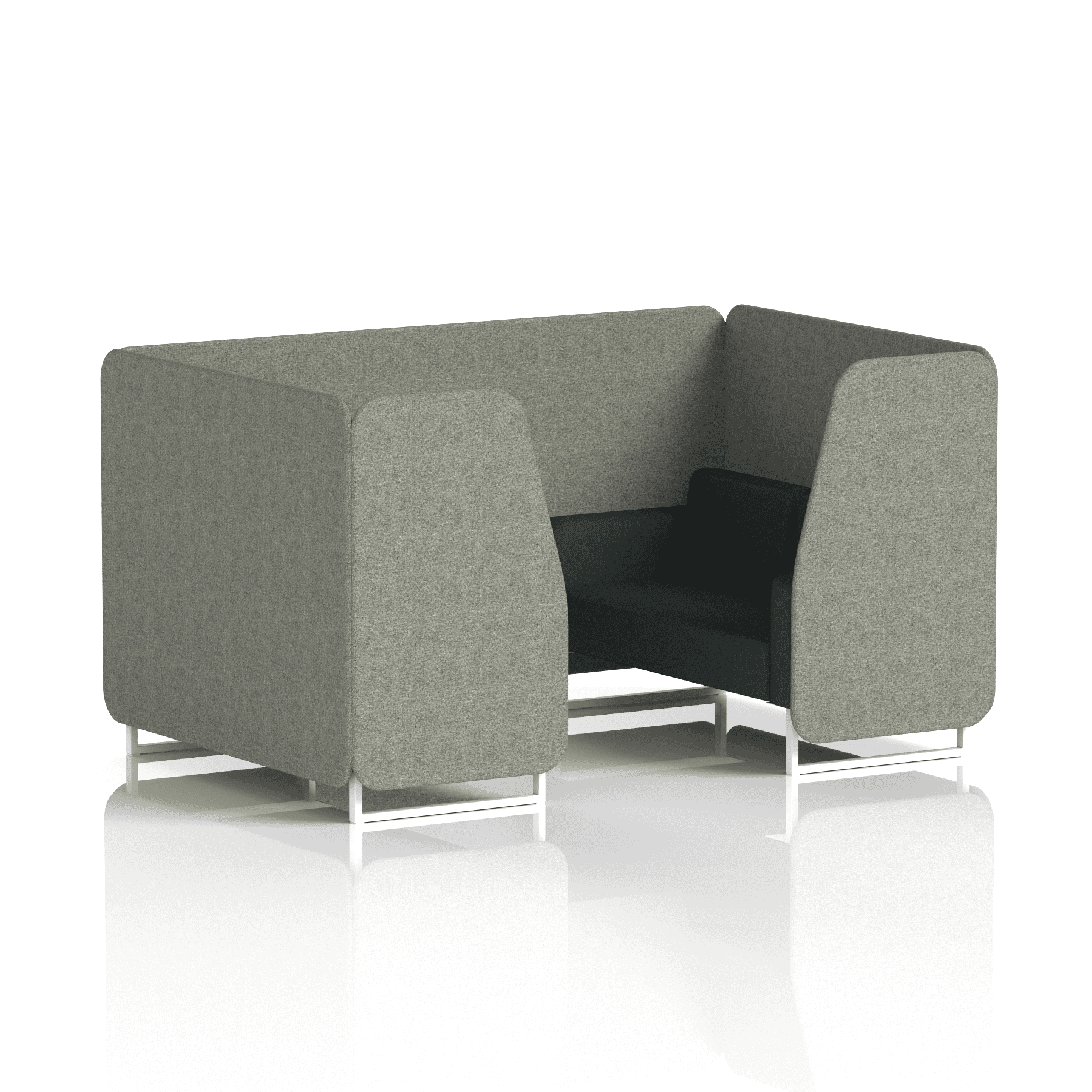 Brixworth Booth With White Legs in Two Tone 6 Seater Theory Panels And Diameter Sofa Band 2 - X2