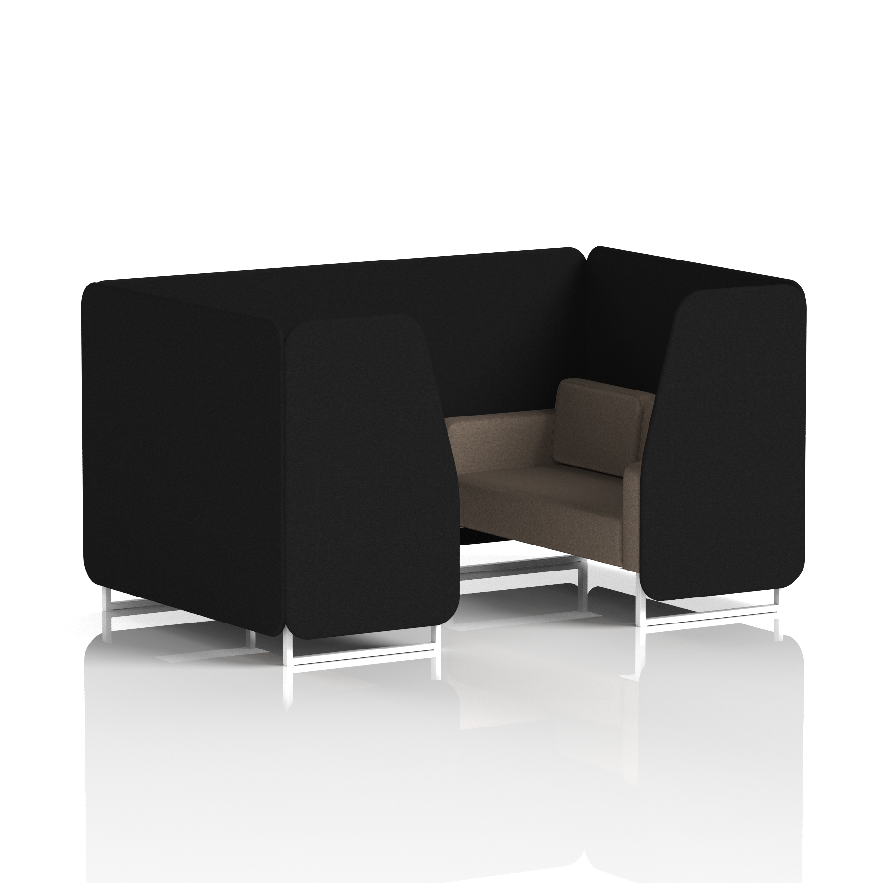 Brixworth Booth With White Legs in Two Tone 6 Seater Bank Panels And Upminster Sofa Band 3 - Main Line Flax
