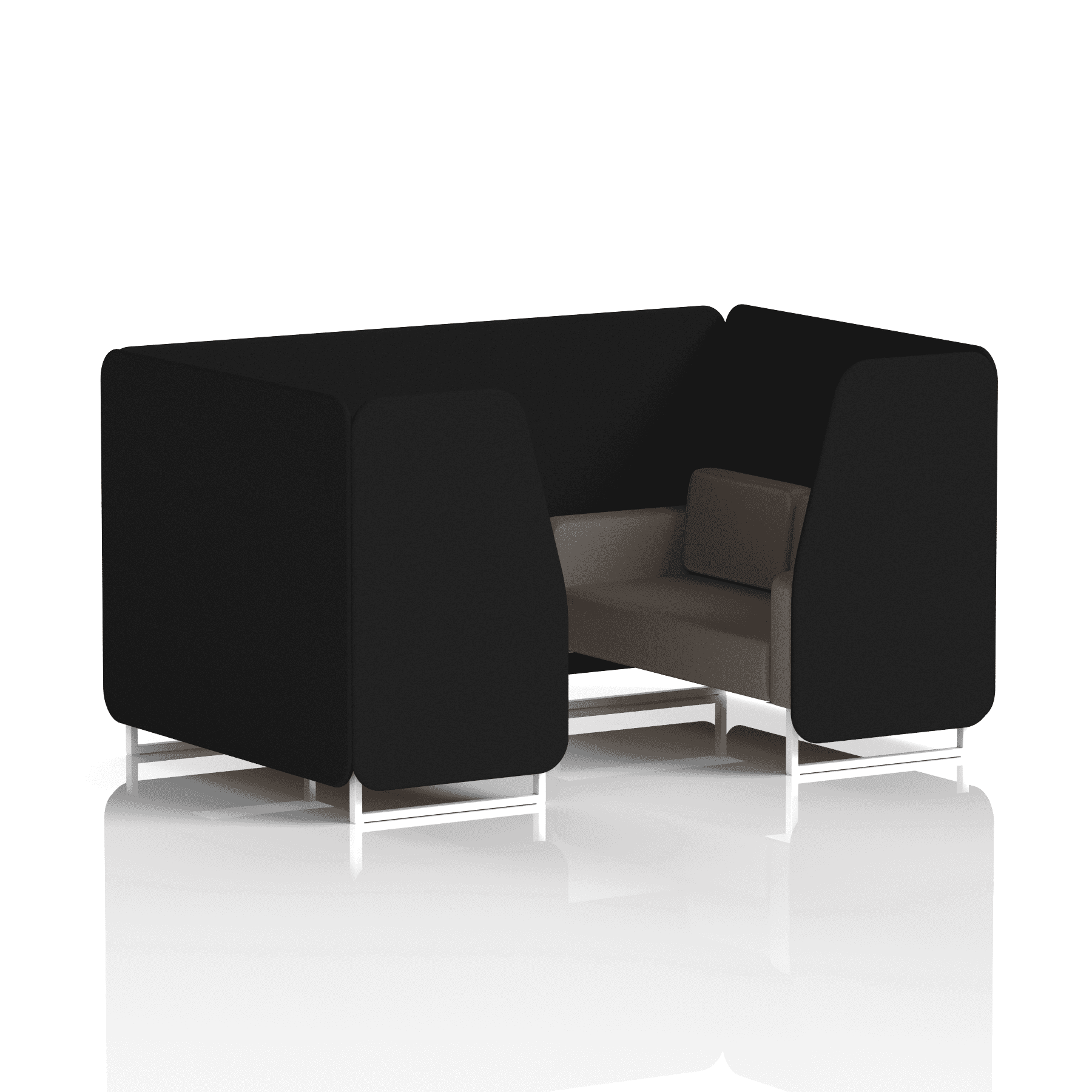 Brixworth Booth With White Legs in Two Tone 6 Seater Bank Panels And Upminster Sofa Band 3 - Main Line Flax