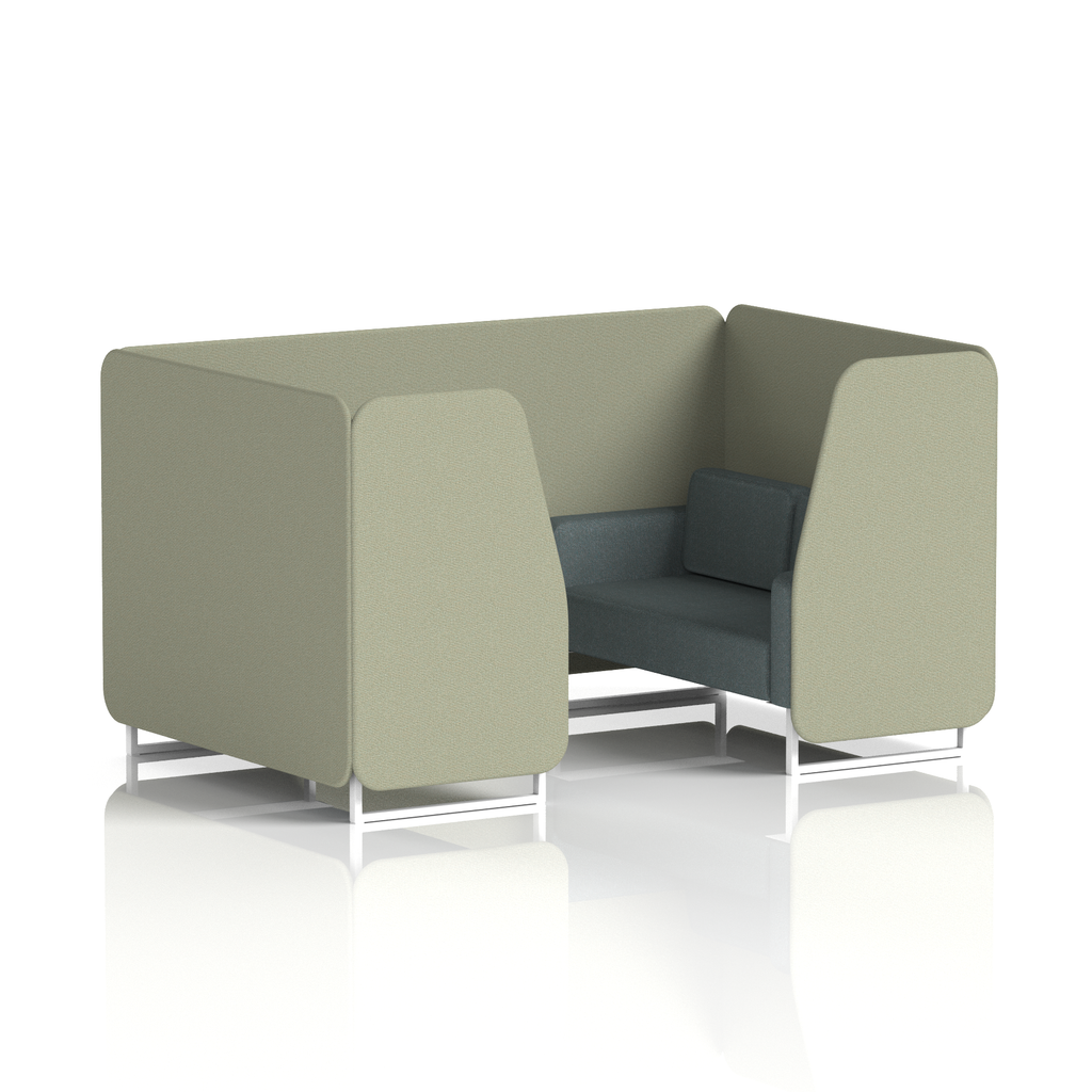 Brixworth Booth With White Legs in Two Tone 6 Seater Newbury Panels And Westminster Sofa Band 3 - Main Line Flax