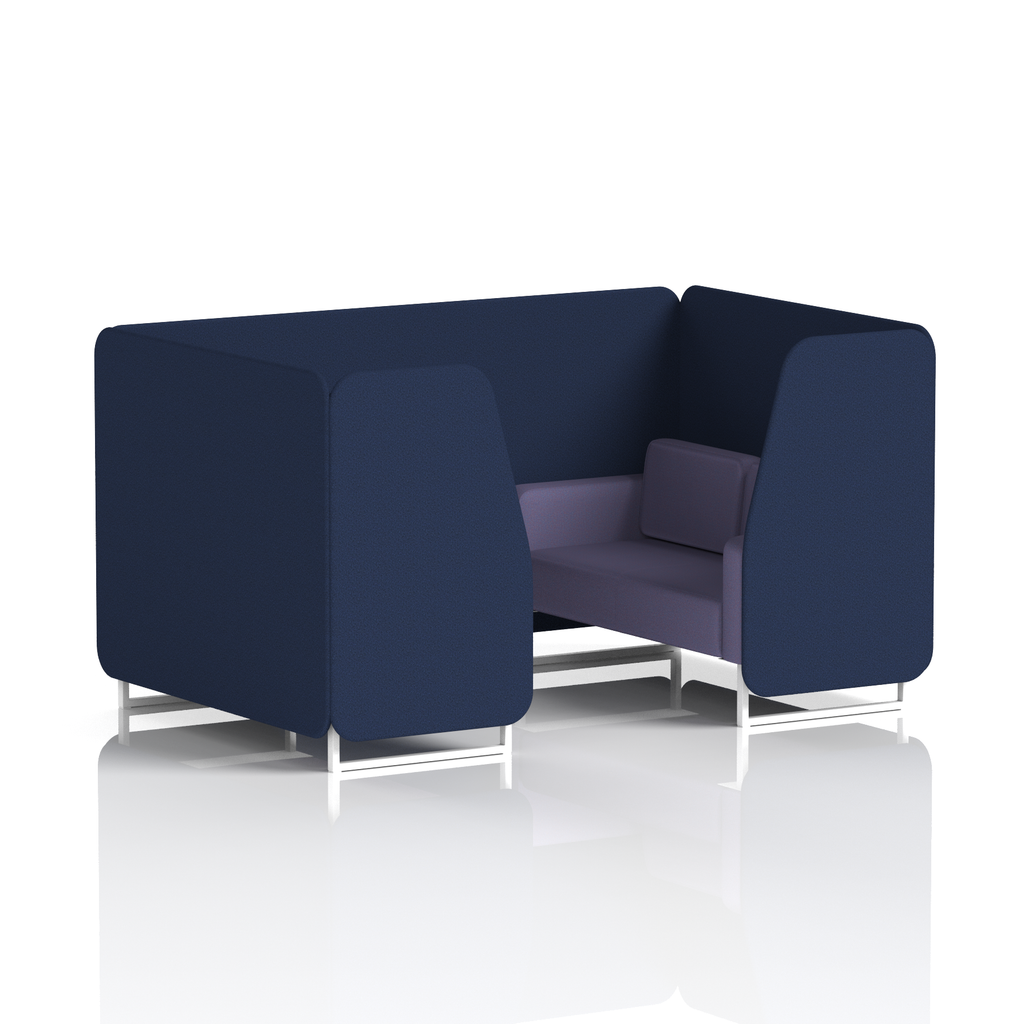 Brixworth Booth With White Legs in Two Tone 4 Seater Upminster Panels And Bank Sofa Band 3 - Main Line Flax