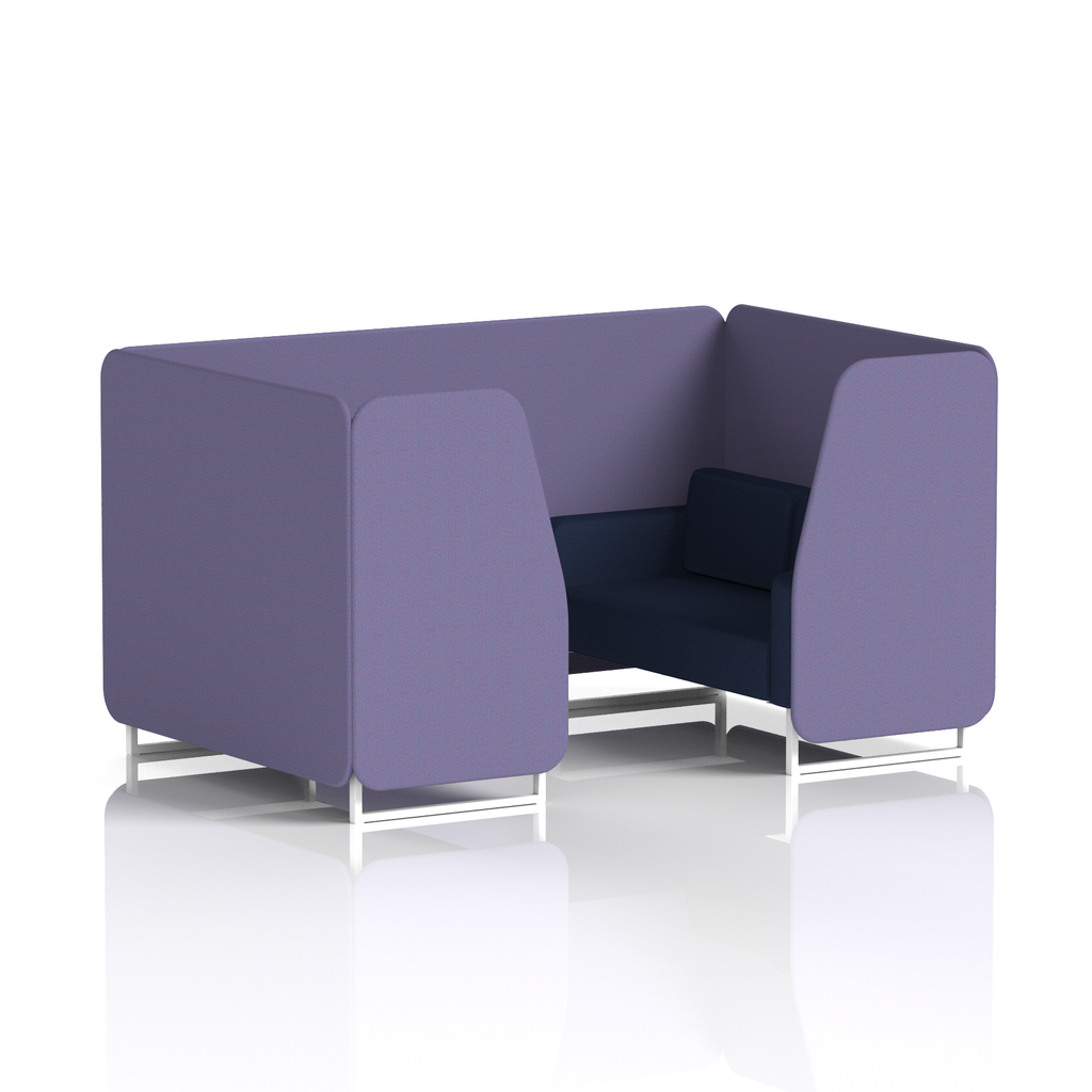Brixworth Booth With White Legs in Two Tone 2 Seater Westminster Panels And Newbury Sofa Band 3 - Main Line Flax