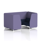 Brixworth Booth With White Legs in Two Tone 2 Seater Westminster Panels And Newbury Sofa Band 3 - Main Line Flax