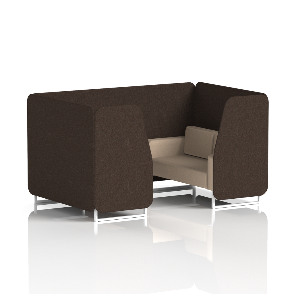 Brixworth Booth With White Legs in Two Tone 6 Seater Westminster Panels And Newbury Sofa Band 3 - Main Line Flax