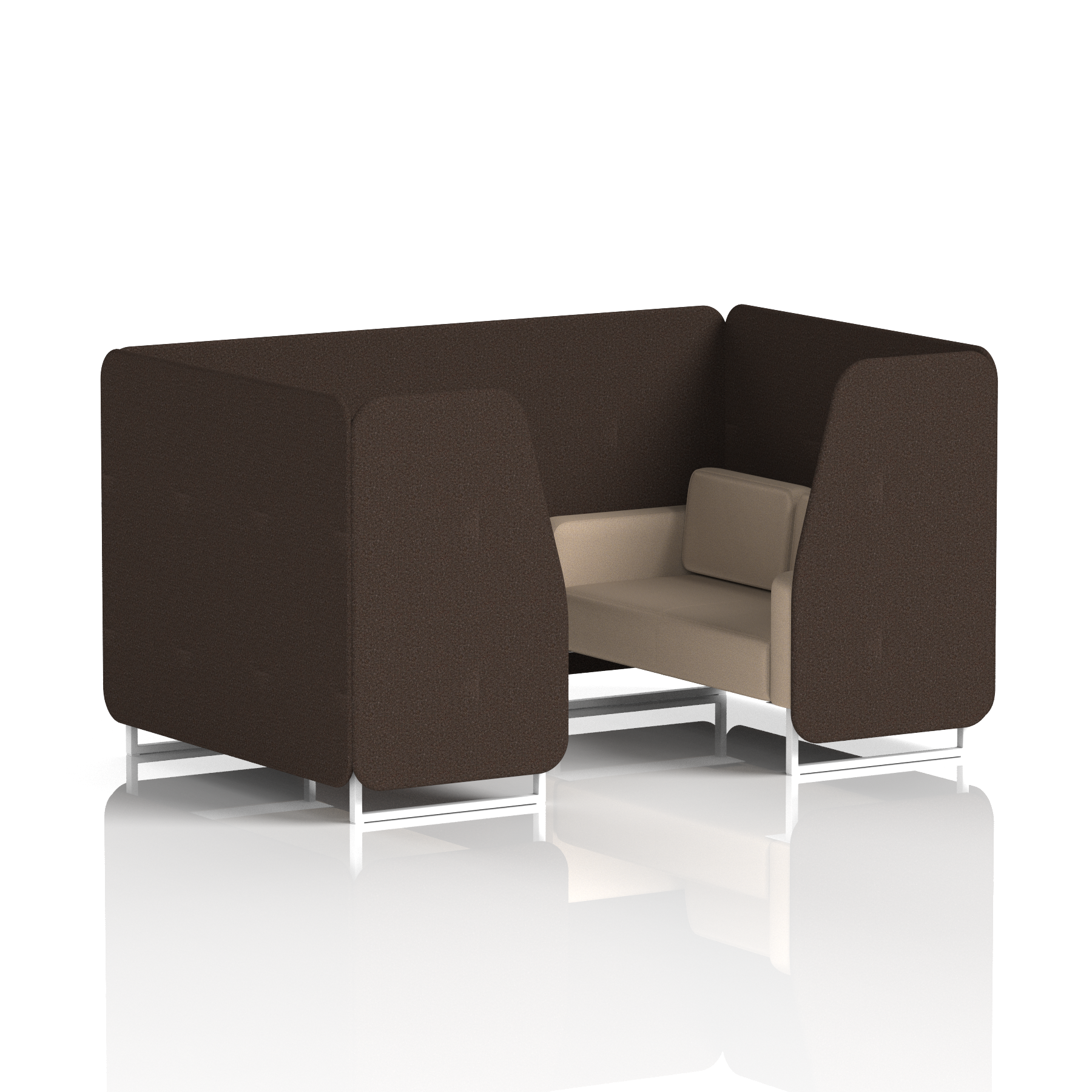 Brixworth Booth With White Legs in Two Tone 6 Seater Westminster Panels And Newbury Sofa Band 3 - Main Line Flax