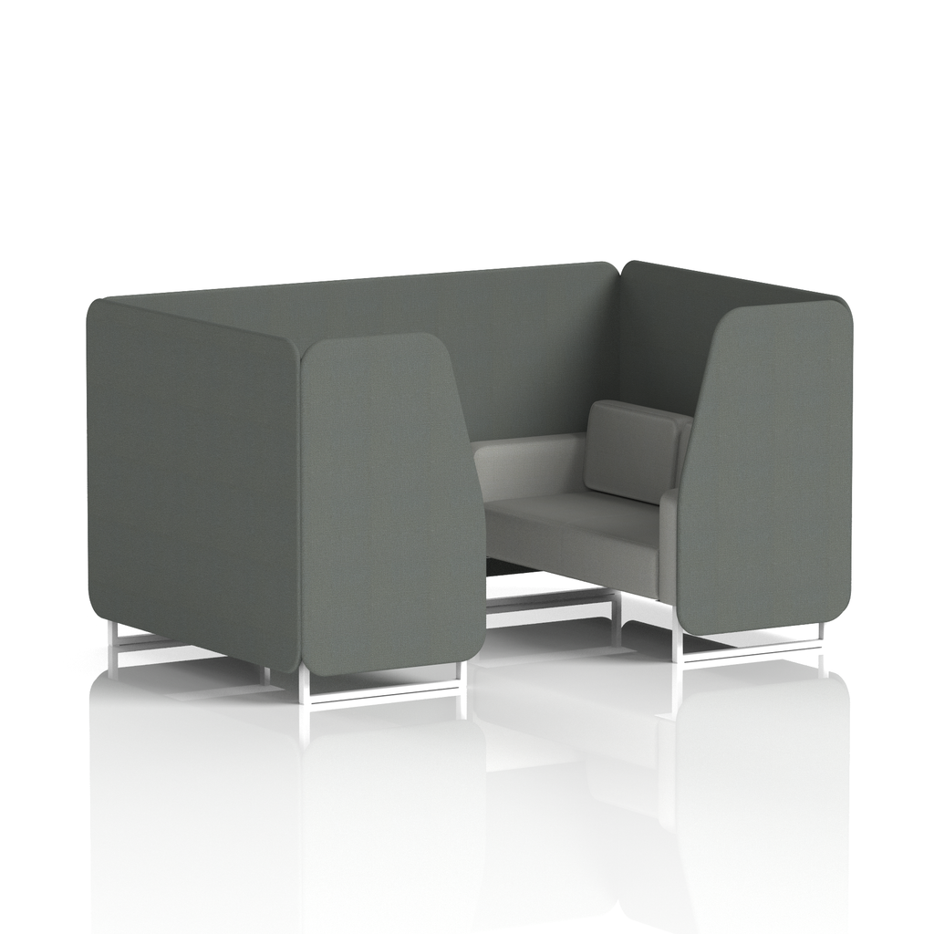 Brixworth Booth With White Legs in Two Tone 4 Seater Affix Panels And Wed Sofa Band 4 - Synergy