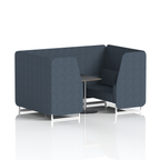 Brixworth Booth With White Legs And Black Table In Single Tone 6 Seater Polygon Panels And Sofa Band 2 - X2