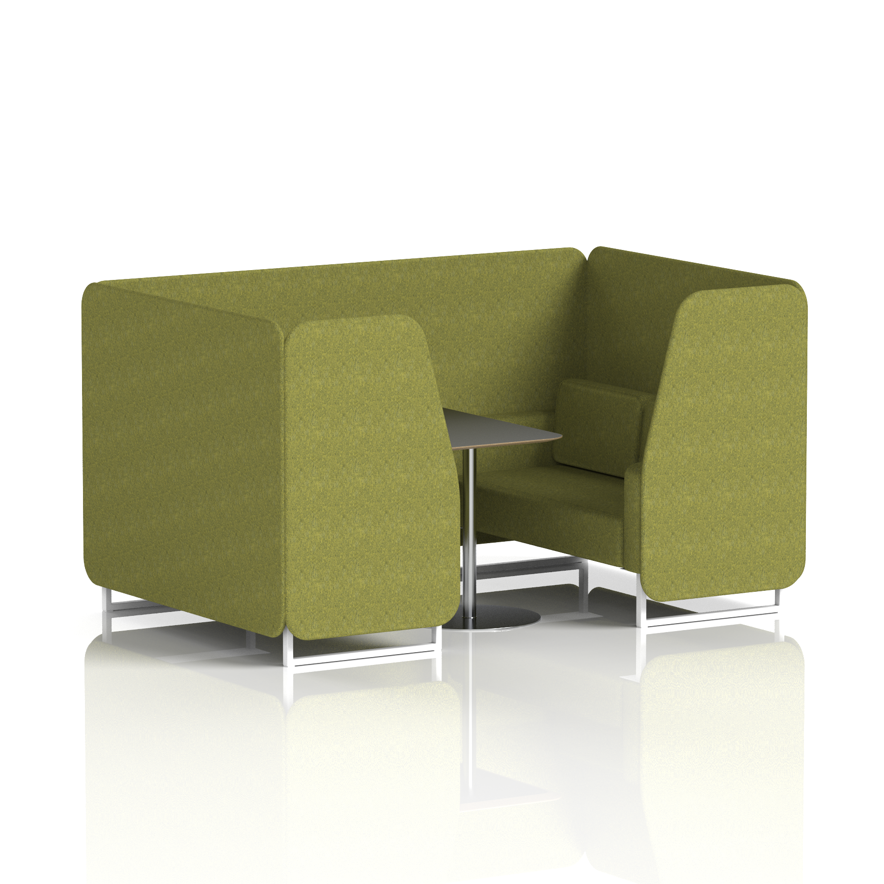 Brixworth Booth With White Legs And Black Table In Single Tone 2 Seater Theory Panels And Sofa Band 2 - X2