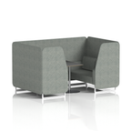 Brixworth Booth With White Legs And Black Table In Single Tone 4 Seater Theory Panels And Sofa Band 2 - X2