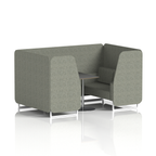 Brixworth Booth With White Legs And Black Table In Single Tone 6 Seater Theory Panels And Sofa Band 2 - X2