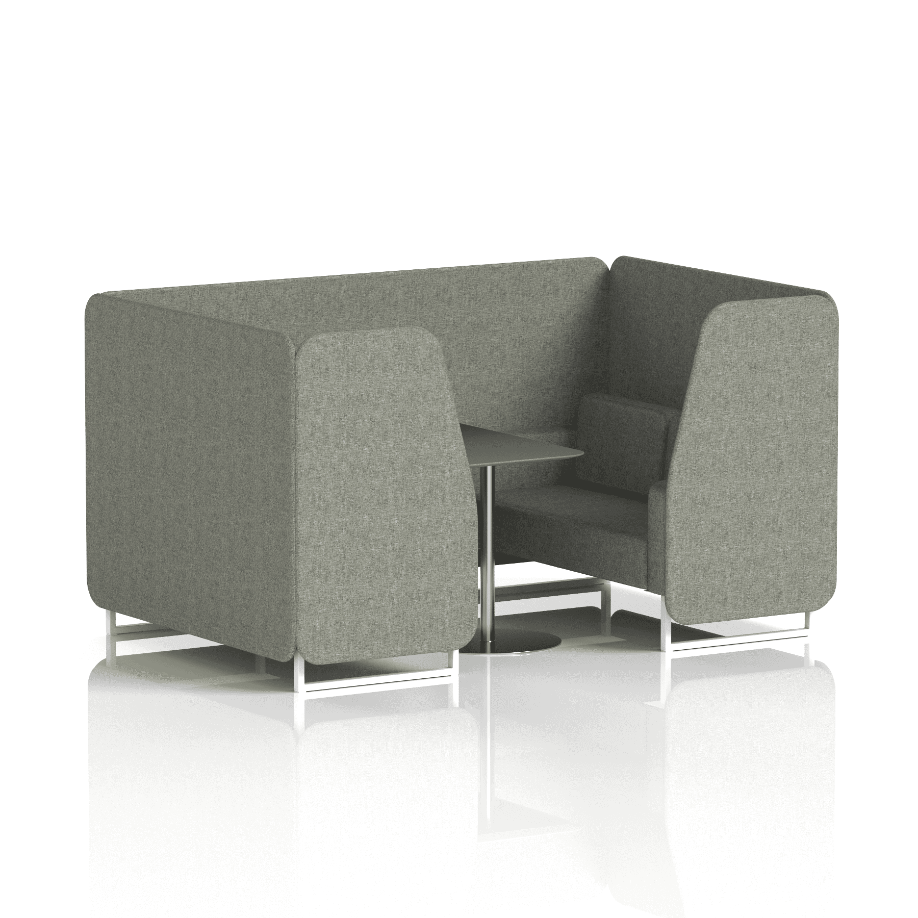 Brixworth Booth With White Legs And Black Table In Single Tone 6 Seater Theory Panels And Sofa Band 2 - X2