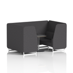 Brixworth Booth With White Legs And Black Table In Single Tone 2 Seater Bank Panels And Sofa Band 3 - Main Line Flax