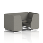 Brixworth Booth With White Legs And Black Table In Single Tone 2 Seater Monument Panels And Sofa Band 3 - Main Line Flax