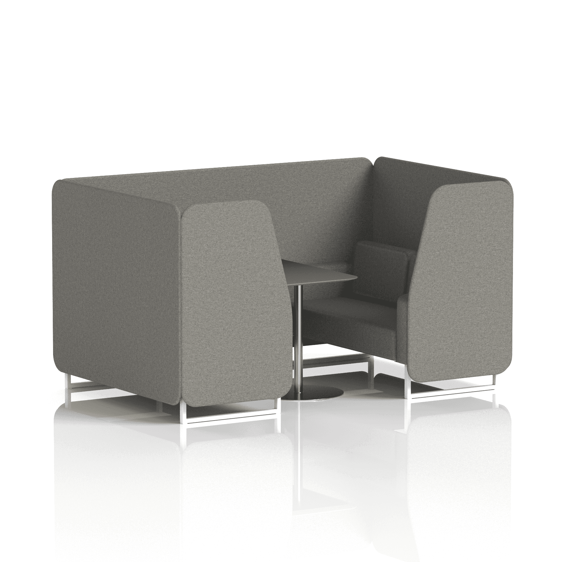 Brixworth Booth With White Legs And Black Table In Single Tone 2 Seater Monument Panels And Sofa Band 3 - Main Line Flax