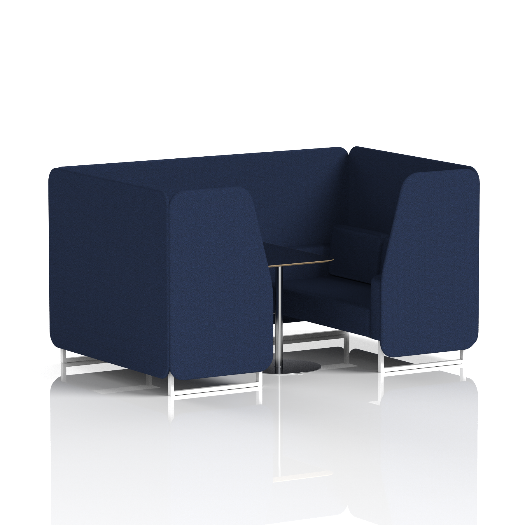 Brixworth Booth With White Legs And Black Table In Single Tone 4 Seater Upminster Panels And Sofa Band 3 - Main Line Flax