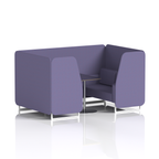 Brixworth Booth With White Legs And Black Table In Single Tone 2 Seater Westminster Panels And Sofa Band 3 - Main Line Flax