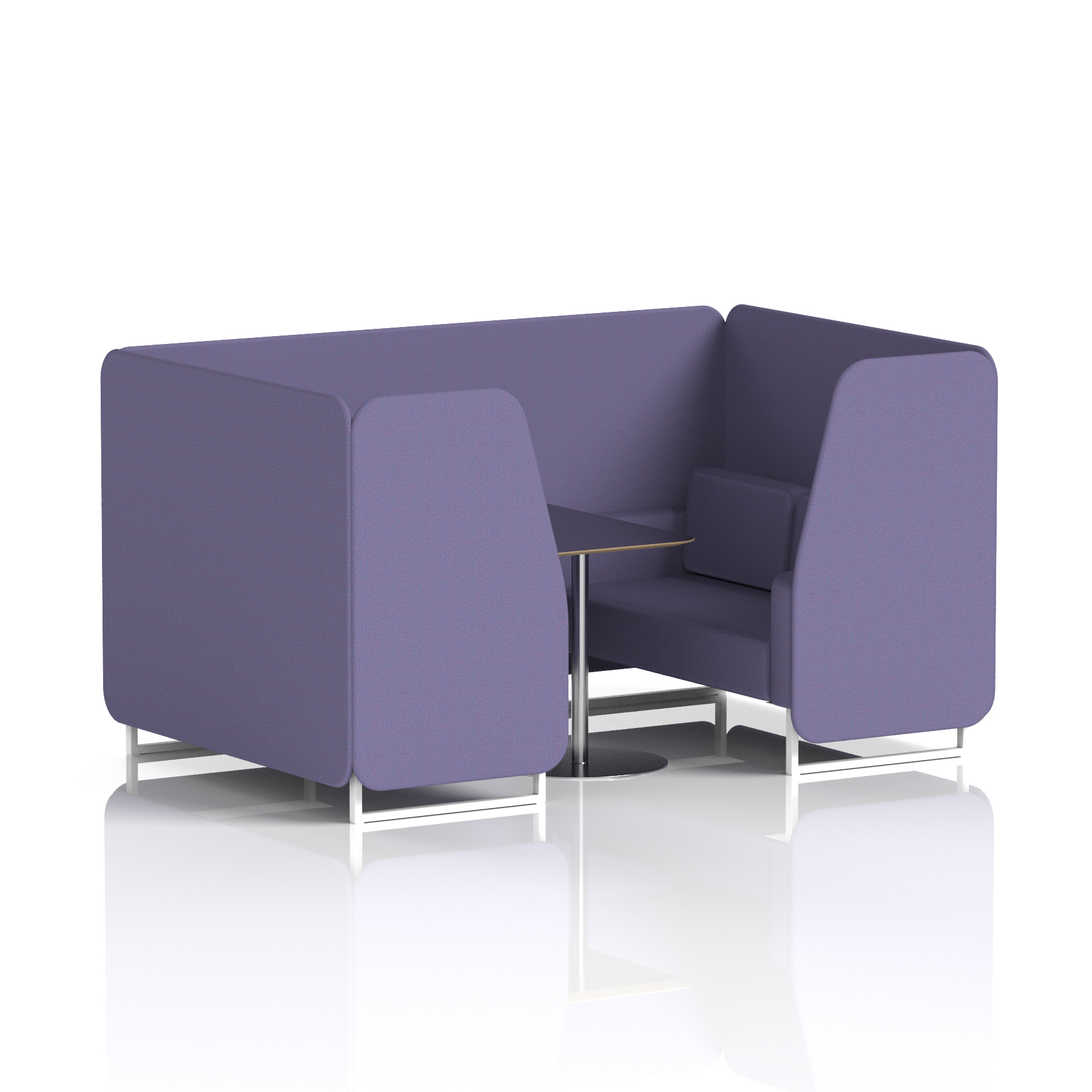 Brixworth Booth With White Legs And Black Table In Single Tone 2 Seater Westminster Panels And Sofa Band 3 - Main Line Flax
