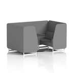 Brixworth Booth With White Legs And Black Table In Single Tone 4 Seater Westminster Panels And Sofa Band 3 - Main Line Flax