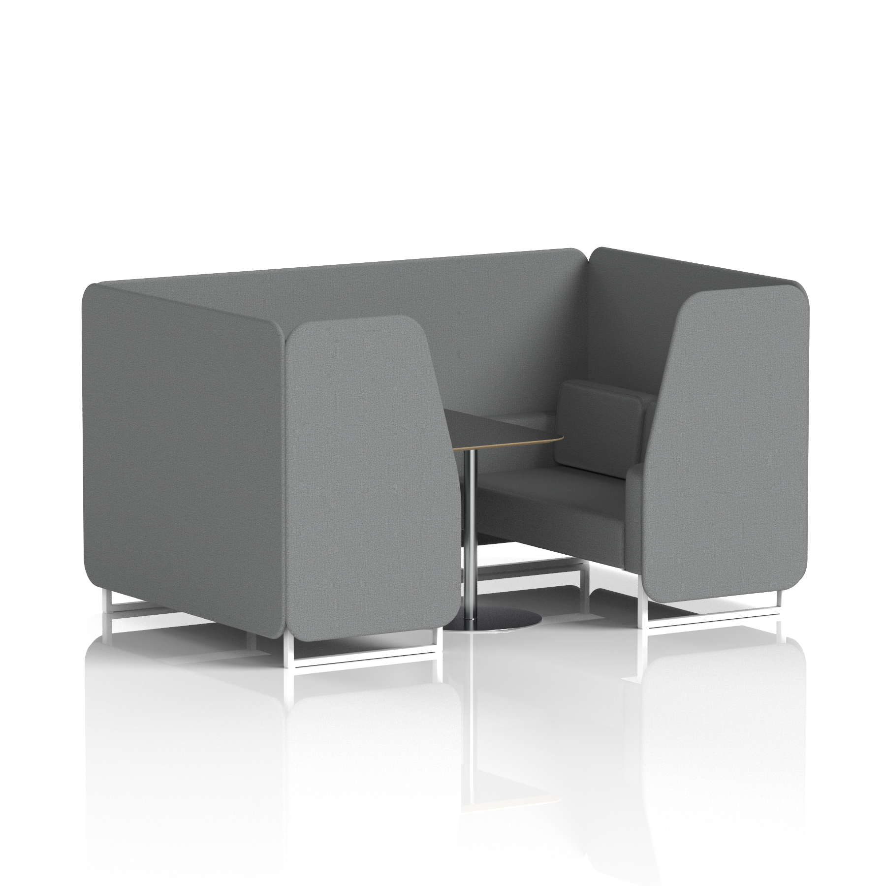 Brixworth Booth With White Legs And Black Table In Single Tone 4 Seater Westminster Panels And Sofa Band 3 - Main Line Flax