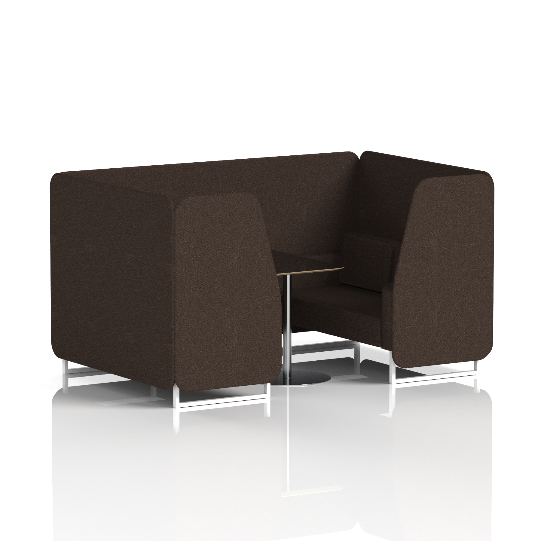 Brixworth Booth With White Legs And Black Table In Single Tone 6 Seater Westminster Panels And Sofa Band 3 - Main Line Flax