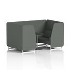 Brixworth Booth With White Legs And Black Table In Single Tone 4 Seater Affix Panels And Sofa Band 4 - Synergy