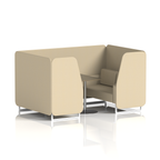Brixworth Booth With White Legs And Black Table In Single Tone 6 Seater Alike Panels And Sofa Band 4 - Synergy