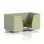 Brixworth Booth With White Legs And Black Table In Two Tone 2 Seater Polygon Panels And Calculus Sofa Band 2 - X2
