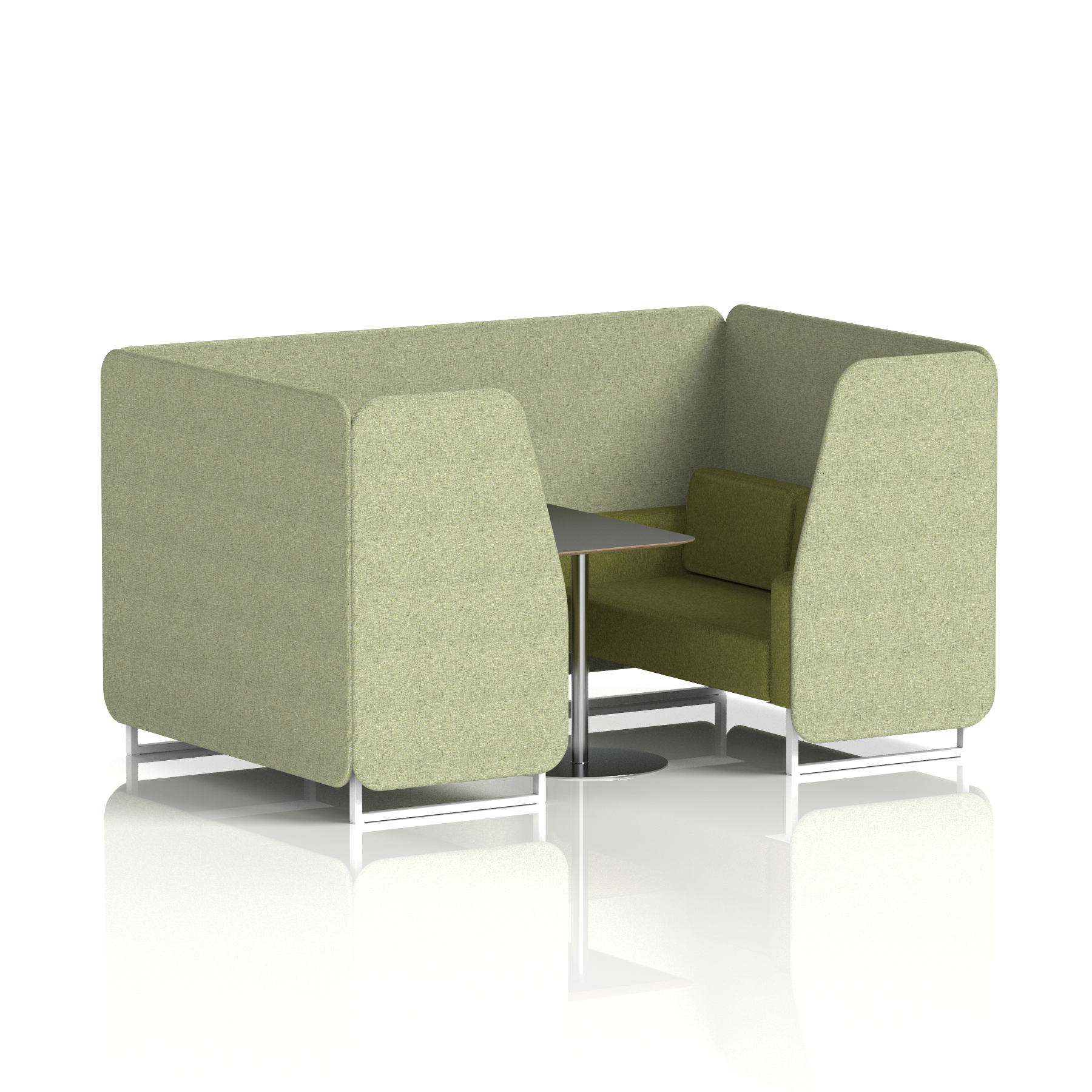 Brixworth Booth With White Legs And Black Table In Two Tone 2 Seater Polygon Panels And Calculus Sofa Band 2 - X2
