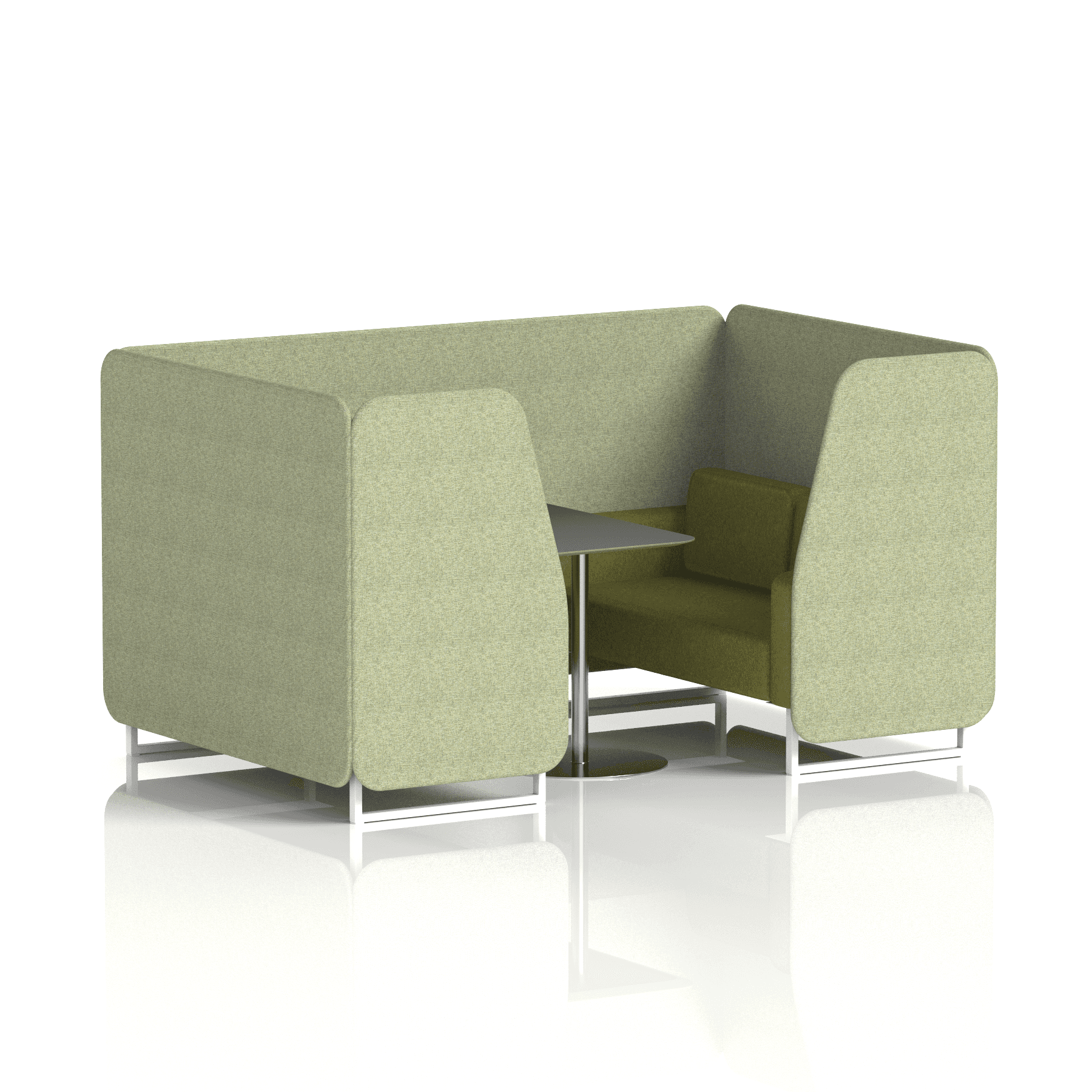 Brixworth Booth With White Legs And Black Table In Two Tone 2 Seater Polygon Panels And Calculus Sofa Band 2 - X2