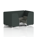 Brixworth Booth With White Legs And Black Table In Two Tone 4 Seater Polygon Panels And Calculus Sofa Band 2 - X2