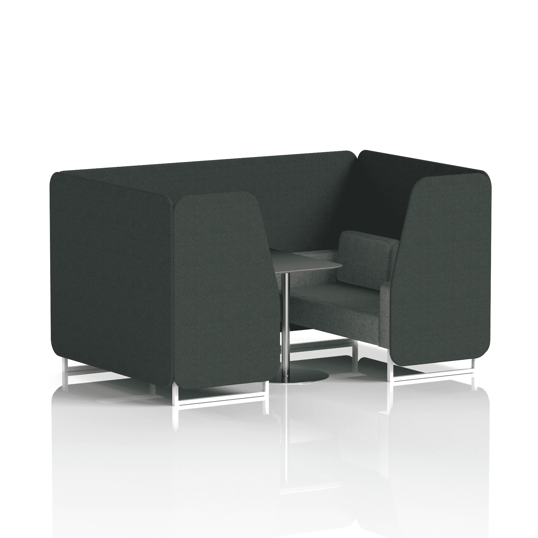Brixworth Booth With White Legs And Black Table In Two Tone 4 Seater Polygon Panels And Calculus Sofa Band 2 - X2