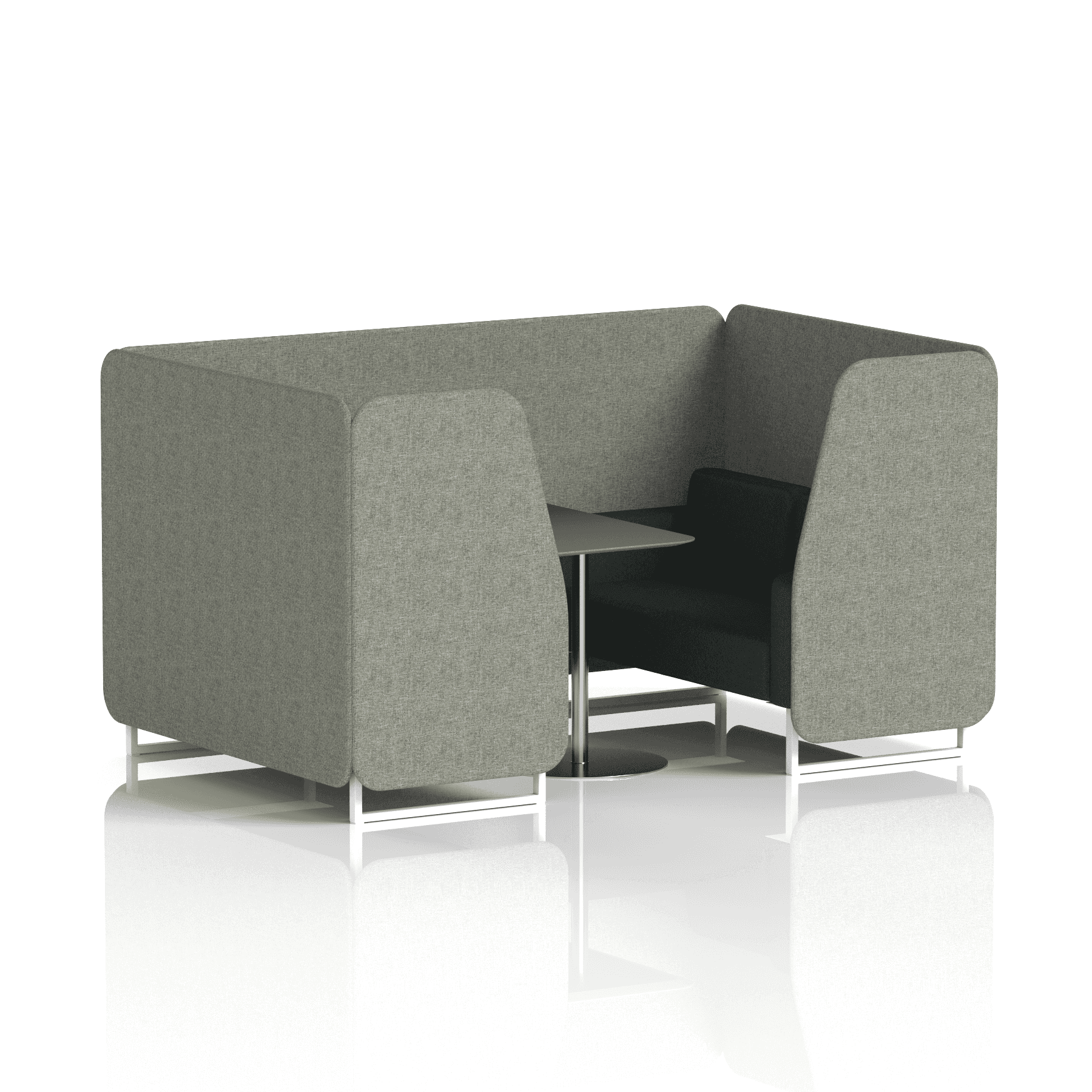 Brixworth Booth With White Legs And Black Table In Two Tone 6 Seater Theory Panels And Diameter Sofa Band 2 - X2