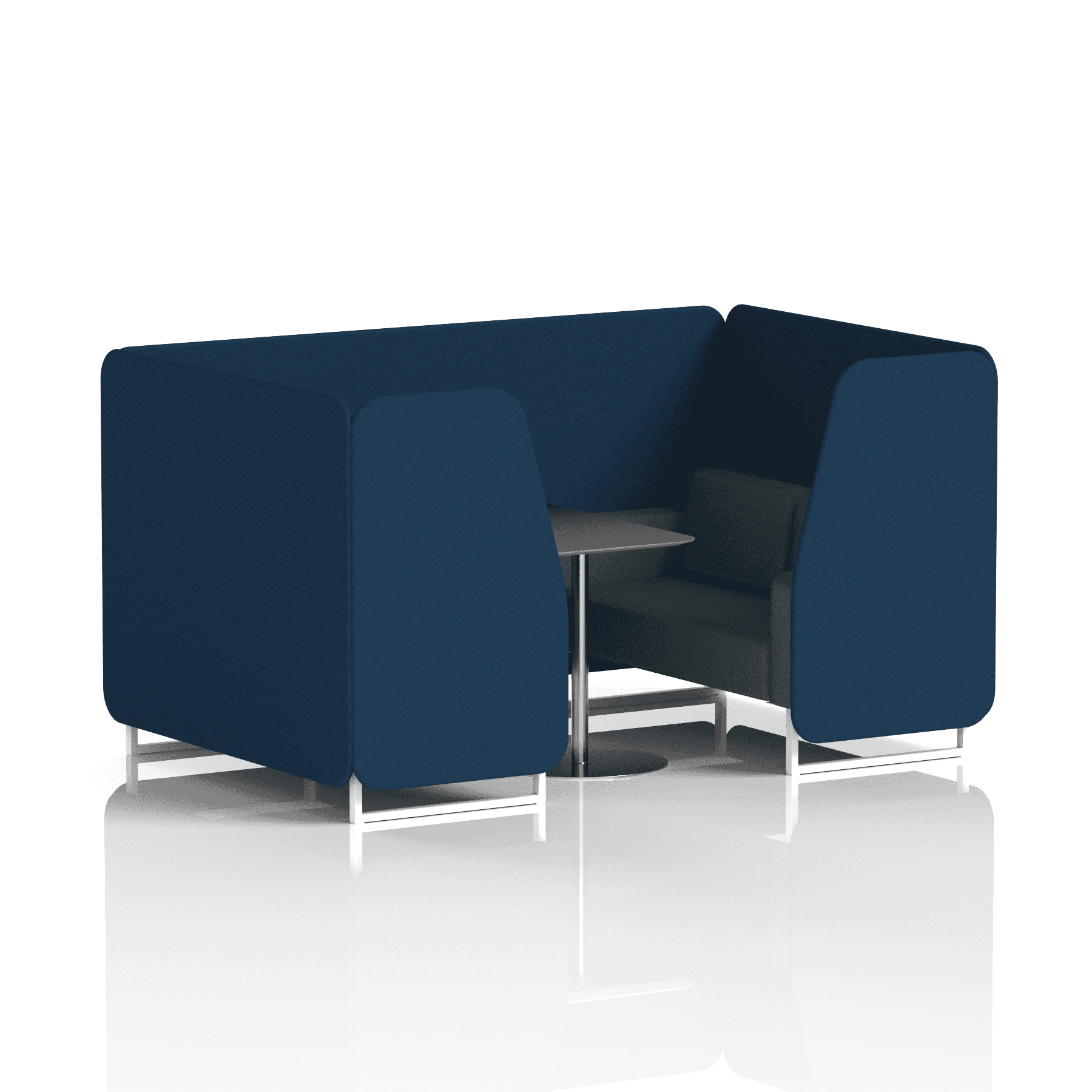 Brixworth Booth With White Legs And Black Table In Two Tone 4 Seater Bank Panels And Upminster Sofa Band 3 - Main Line Flax