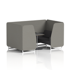 Brixworth Booth With White Legs And Black Table In Two Tone 2 Seater Monument Panels And Temple Sofa Band 3 - Main Line Flax