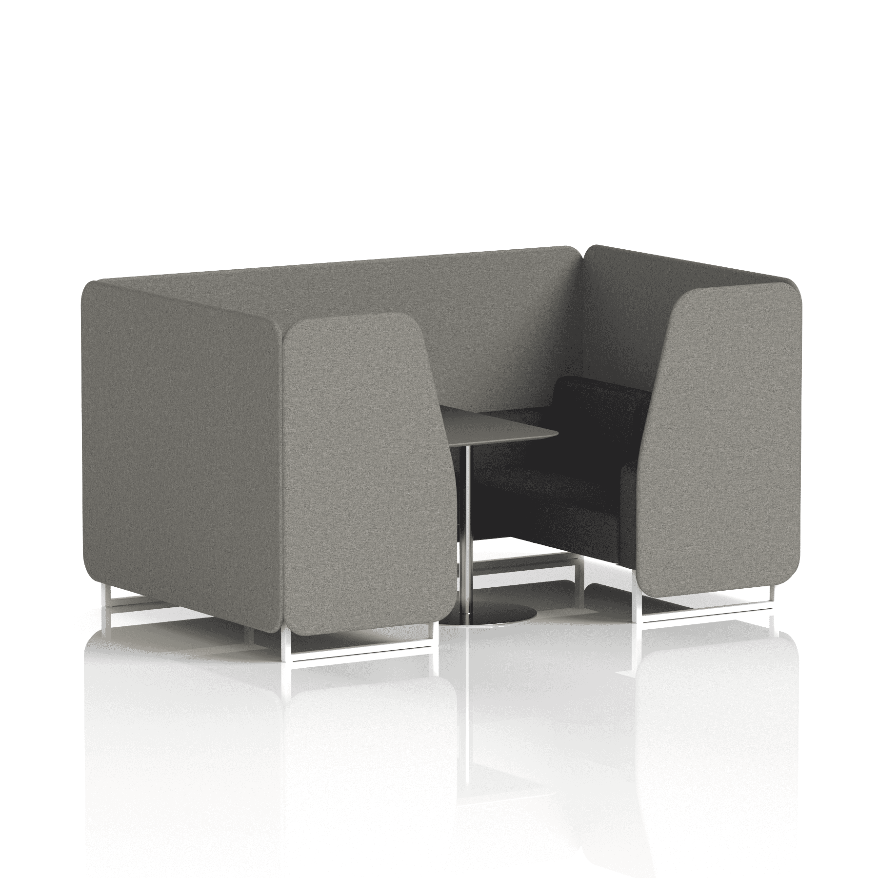 Brixworth Booth With White Legs And Black Table In Two Tone 2 Seater Monument Panels And Temple Sofa Band 3 - Main Line Flax